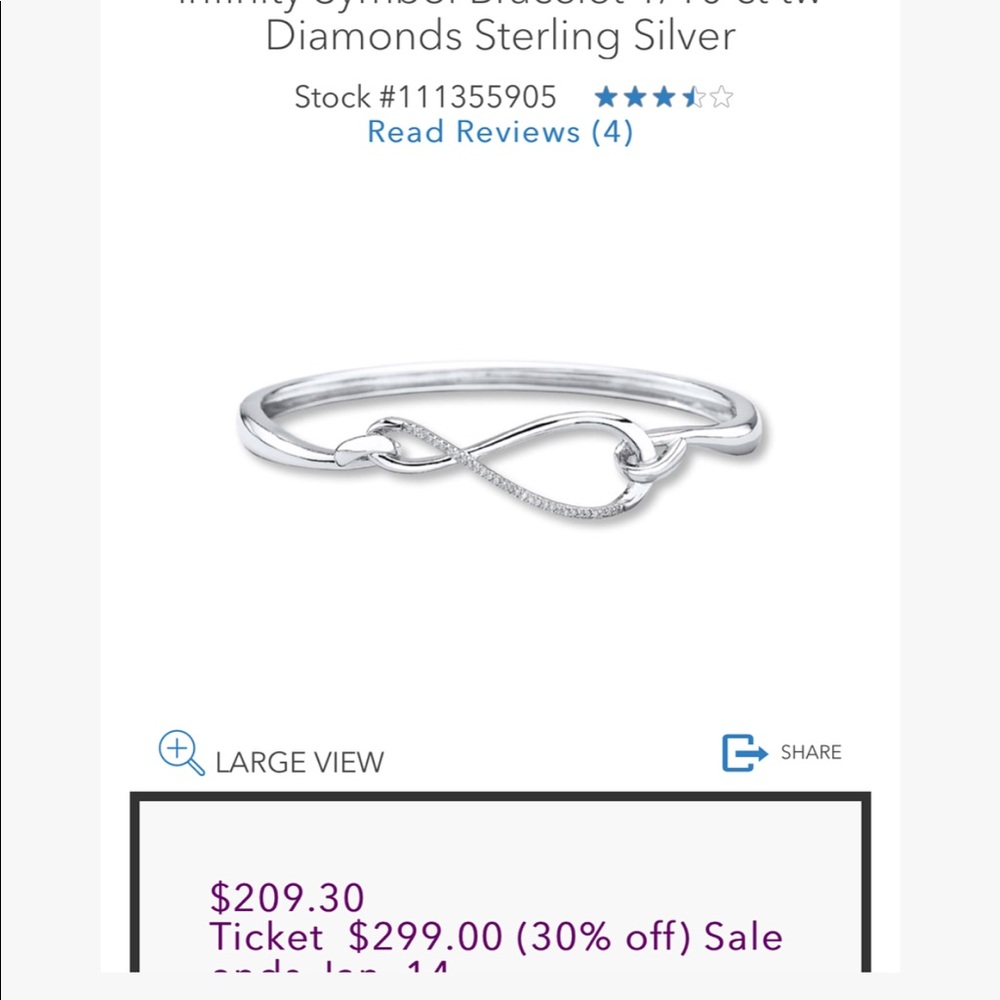 Infinity diamond bracelet